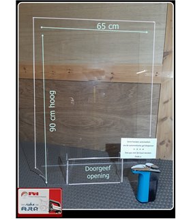ANTI CORONA TOONBANKSCHERM 90 CM X 65 CM