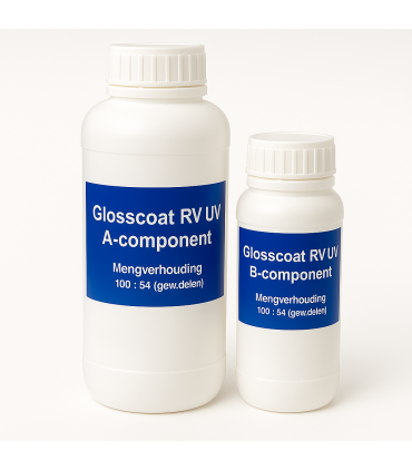 EPOXY GLOSSCOAT RV-UV A+B 1KG – Transparante Hoogglans UV-Coating