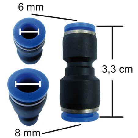 PROFILINE HOSE CONNECTOR (OUTER-Ø 8 MM TO OUTER-Ø 6mm