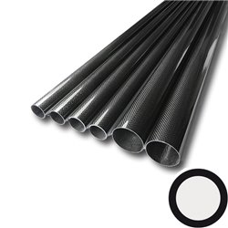 CARBON ROUND TUBE, WOUND, 3K-PW (0 25 /22.5) X 2000 MM